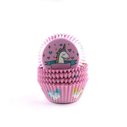 Simple Style Rainbow Heart Shape Solid Color Anti-oil paper Bakeware cake cups