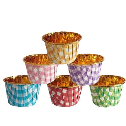 Simple Style Lattice Single-Sided Aluminum Composite Paper Bakeware cake cups