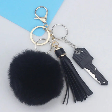 Simple Style Self-defense Solid Color Self-defense Pu Leather Self-defense Bag Pendant Self-defense Keychain