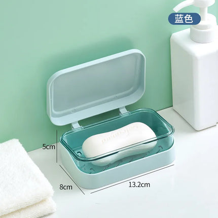 Creative Flip Soap Box Creative Transparent Plastic Drain Box Household Bathroom Balcony Soap Box Dormitory Soap Box