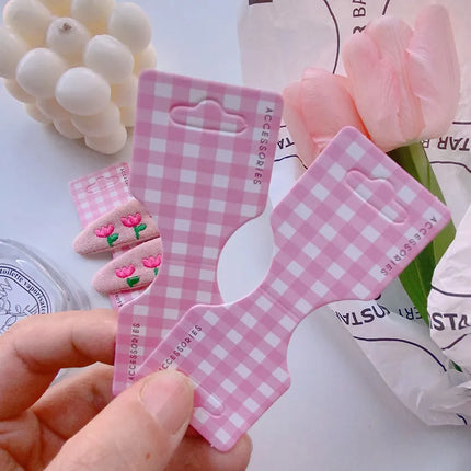 1 Piece Cloth Cute Simple Style Letter Plaid Bow Knot Paper Card