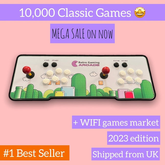 Retro Gaming 2 Player Home Arcade System With 10,000 Games