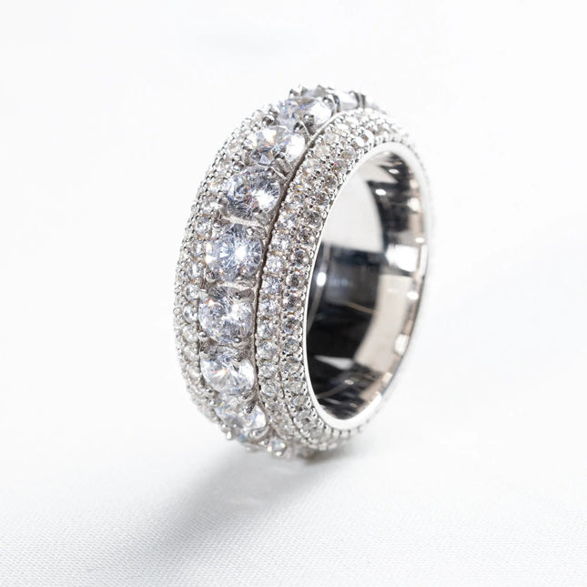 Iced Spinning Ring - Silver