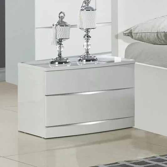 Arden/Widney White High Gloss Bedside