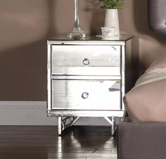 Ashbourne Bedside Mirrored 2 Drawer