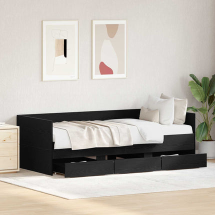 Modern Wooden Single Size 2-in-1 Daybed Sofa Bed With 3 Storage Drawers