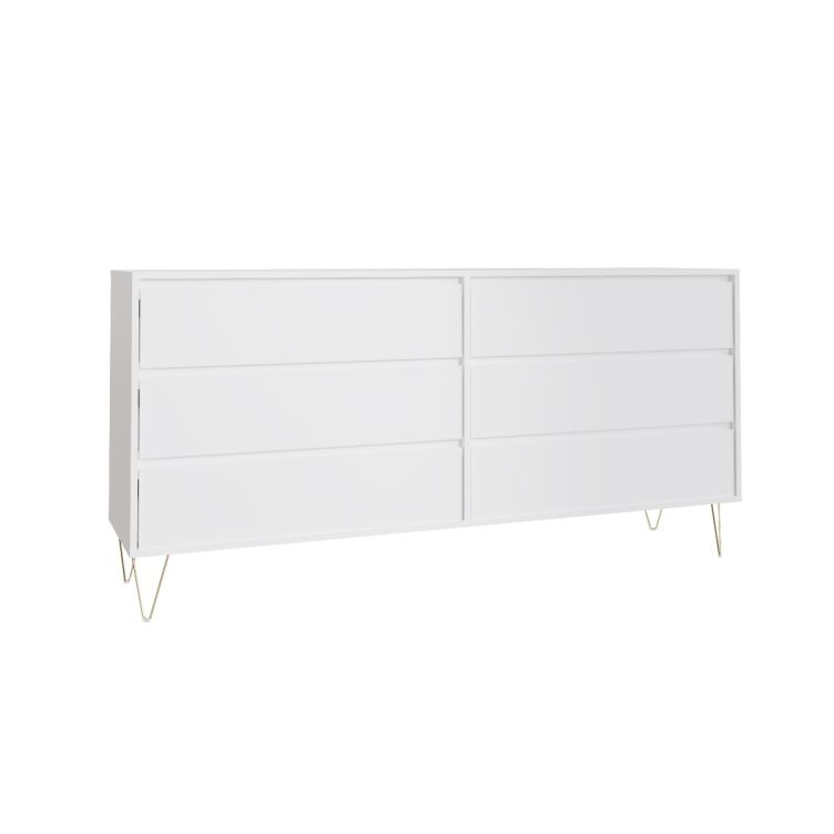 Monaco 6 Drawer Chest in White