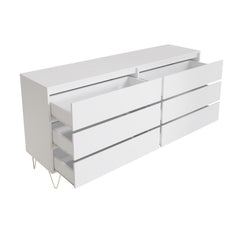 Monaco 6 Drawer Chest in White