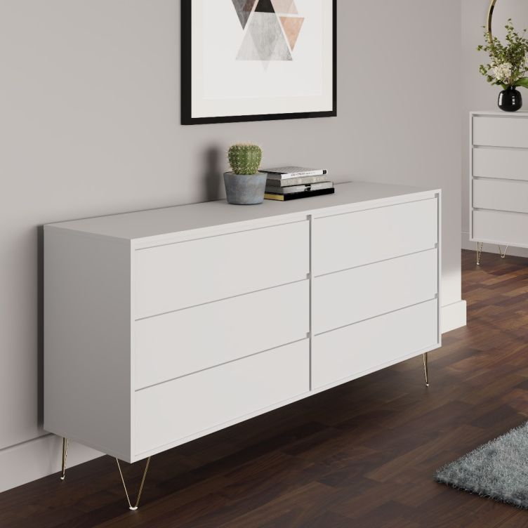 Monaco 6 Drawer Chest in White