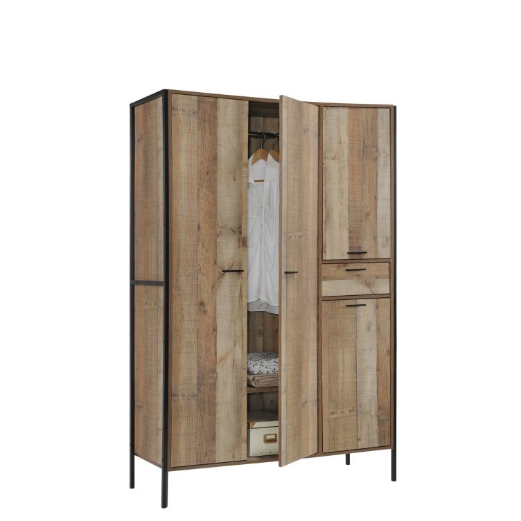 Stretton 4 Door Wardrobe - Rustic Oak