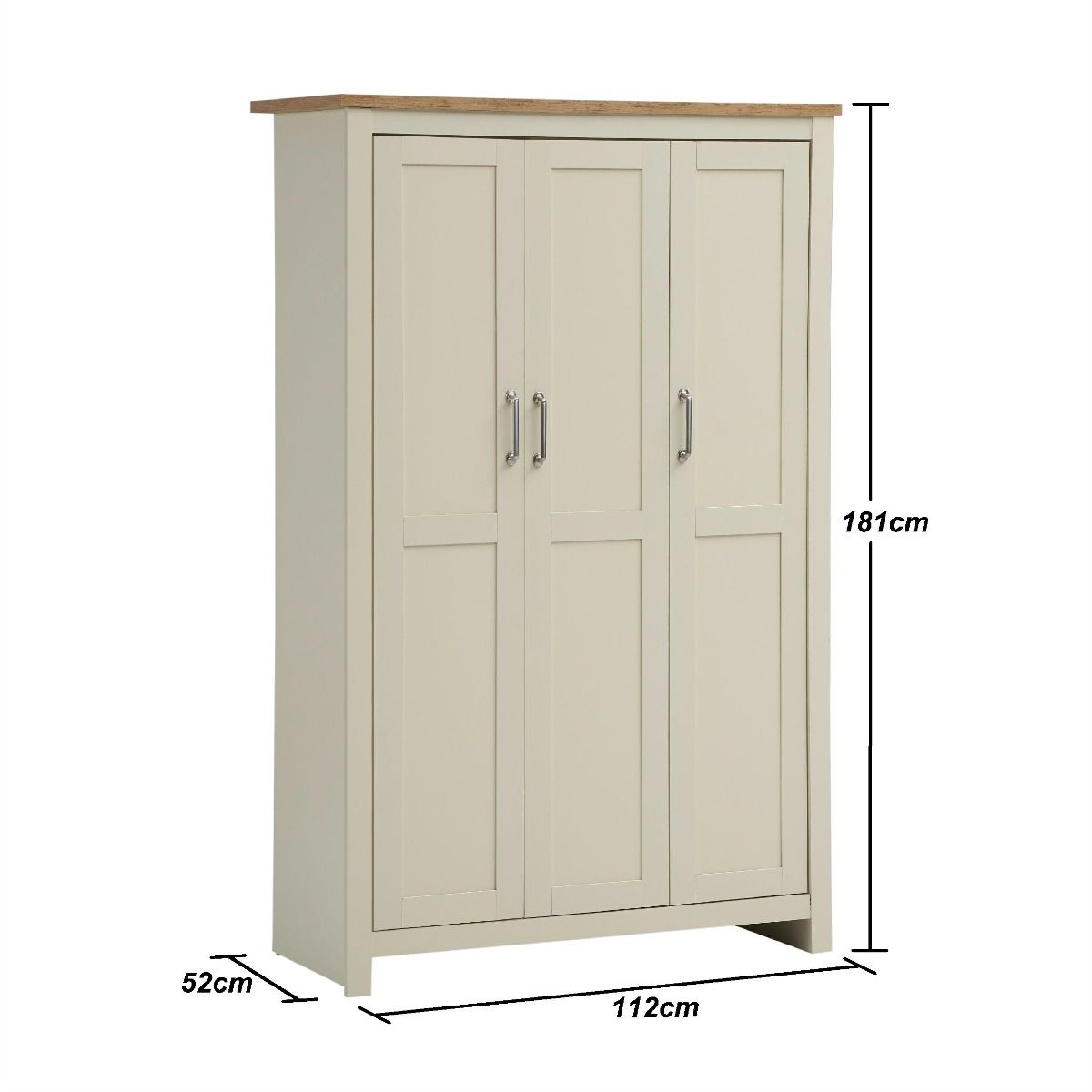 Lisbon 3 Piece Set (3 Door Wardrobe, 3+4 Chest, 2 Drw Bedside)