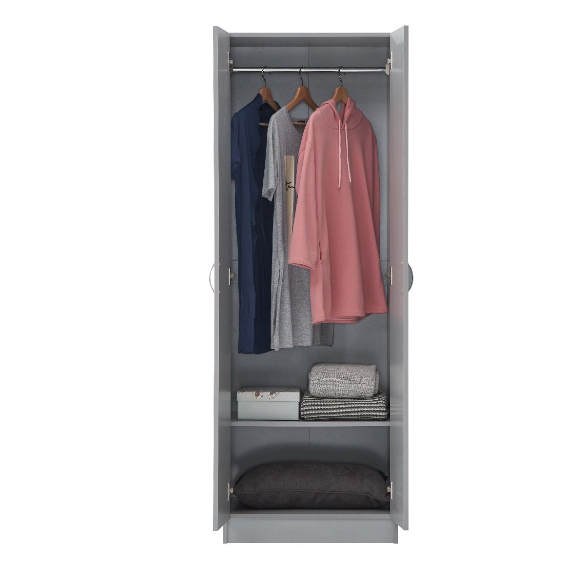 Essential 2 Door Wardrobe In Light Grey