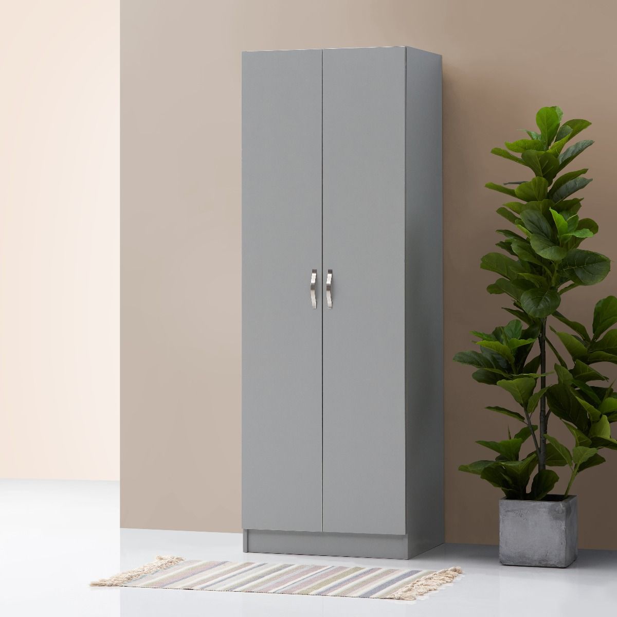 Essential 2 Door Wardrobe In Light Grey