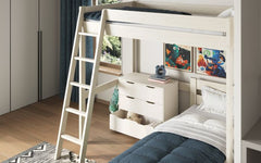 Tera White Highsleeper With L Shaped Small Double Bed