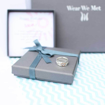 Twin Hearts Spinning Ring - Stirling Silver