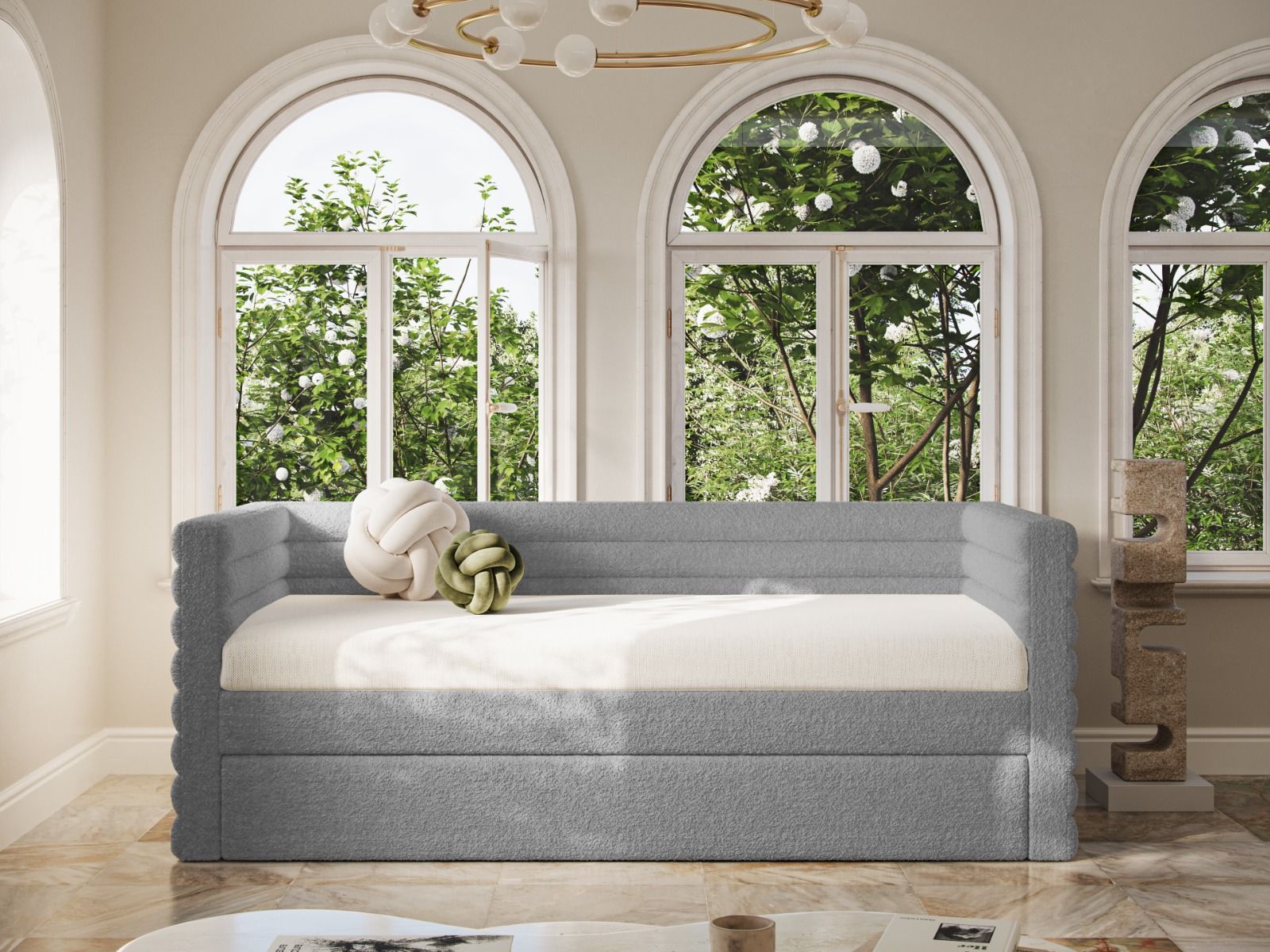 Flair Yuma Boucle Guest Bed Grey