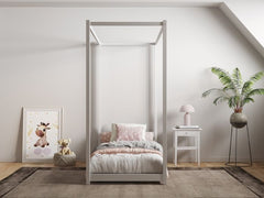 Flair Zara Four Poster Bed Frame-White-Single Comes complete and with a FREE Delivery