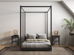 Flair Zara Four Poster Bed Frame-Black -Double Comes complete with mattress and FREE Delivery